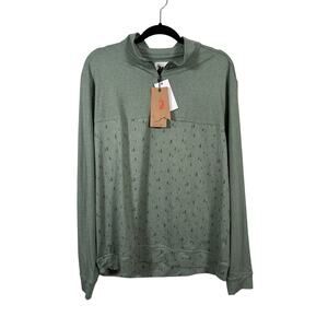 Jack + Sage Quarter Zip Pullover Mens Large Sage Green Evergreen Terra Tek Print